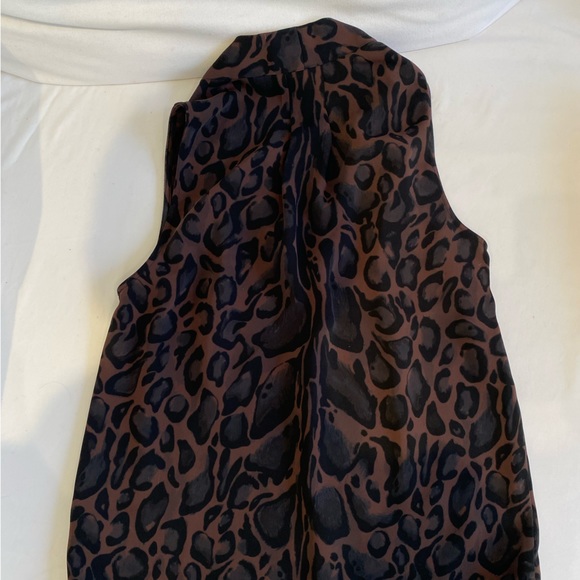 Aritzia Babaton Blouse, Chocolate Brown Leopard Print, XXS - Picture 4 of 5